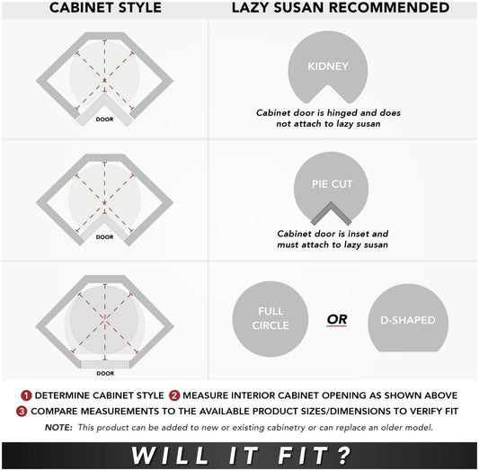 Rev-A-Shelf Kidney-Shaped-Shaped 1-Shelf Lazy Susan Shelf Corner Base Cabinets - view 2