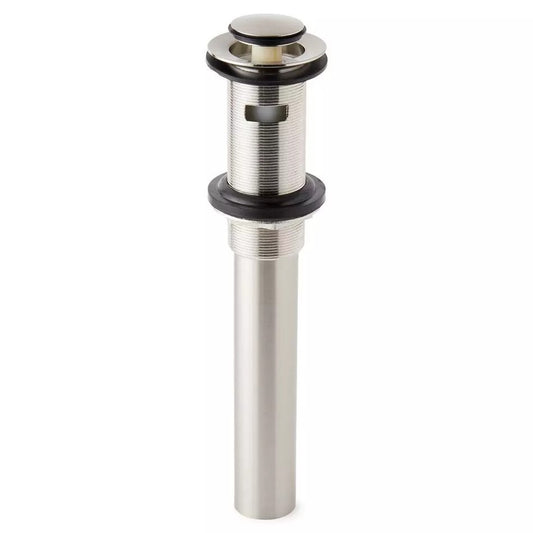 Signature Hardware Extended Press Type Pop-Up Bathroom Drain - Overflow Hole-BN