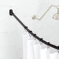 Signature Hardware 466761 60" Curved Brass Shower Rod - Matte Black