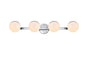 Living District Majesty 4-Light Metal Bath Sconce in Chrome/Frosted White