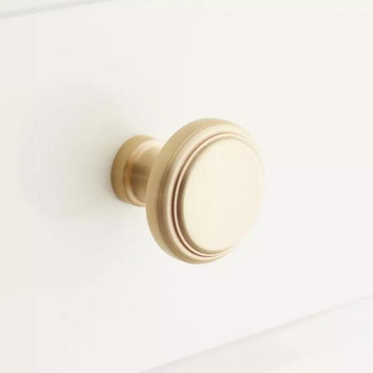 Signature Hardware SH551082SB Ardell Brass Round Cabinet Knob-Satin Brass
