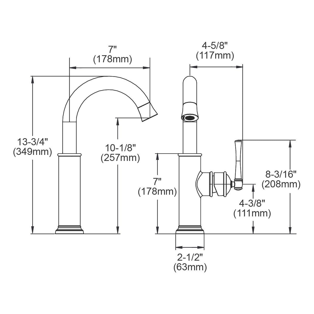 Elkay LKEC2012LS Explore Single Hole Bar Faucet Forward Only Lever Handle-Steel
