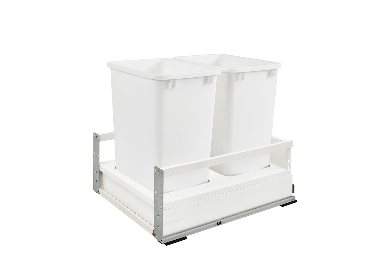 Rev-A-Shelf - TWCSC-21DM-2 - Double 35 Qt. White Pull-Out Bottom Mount Waste