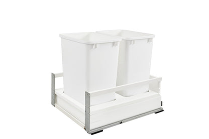 Rev-A-Shelf - TWCSC-21DM-2 - Double 35 Qt. White Pull-Out Bottom Mount Waste