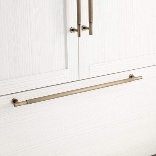 Signature Hardware 450360 24" Evinger Knurled Brass Appliance Pull Antique Brass