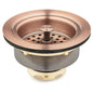 Signature Hardware SH171AC 4-1/2" Basket Strainer with Tailpiece - Satin Copper