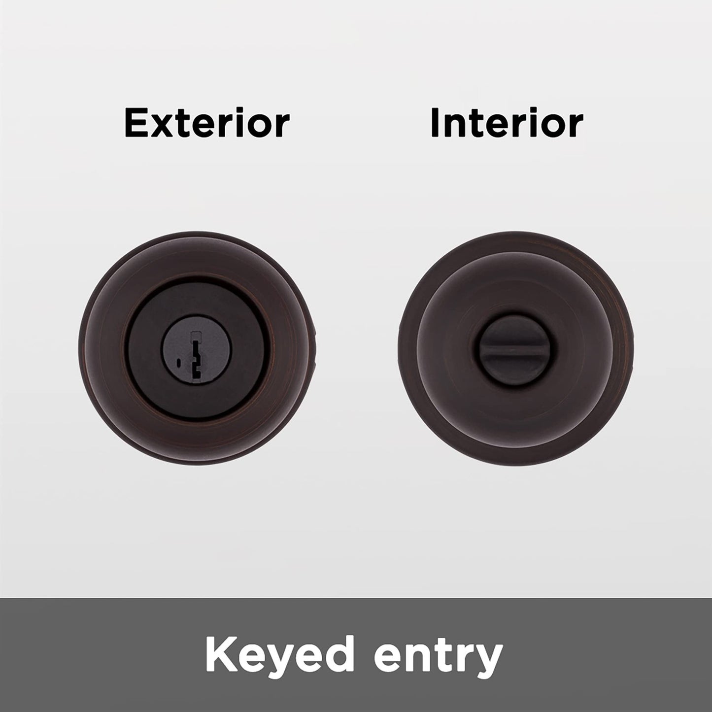 Kwikset 400CV-11P Cove Keyed Entry Knob Smartkey Security Venetian Bronze