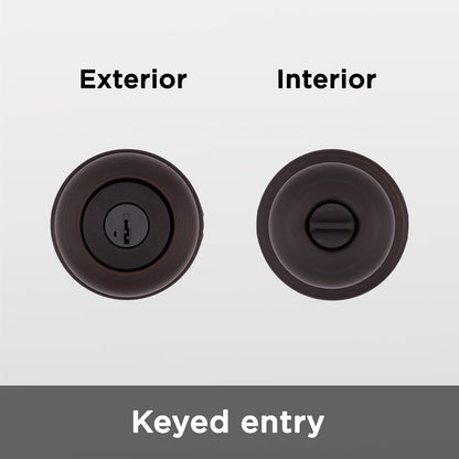 Kwikset 400CV-11P Cove Keyed Entry Knob Smartkey Security Venetian Bronze