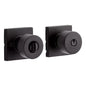 Signature Hardware-Adriot Entrance Set-Square Rosette-Knob Handle-Matte Black