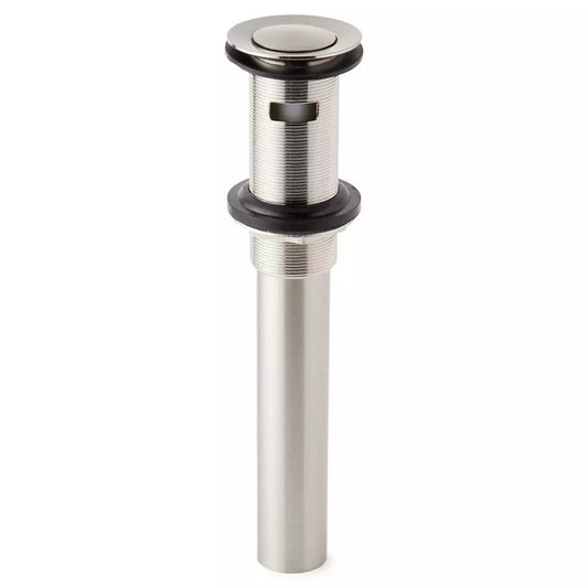 Signature Hardware Extended Press Type Pop-Up Bathroom Drain - Overflow Hole-BN