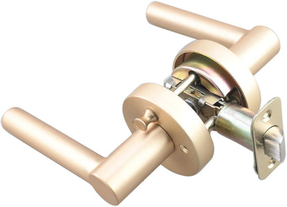 Miseno MLK3012 Elkton Round Rod Privacy Door Lever Set - Satin Brass