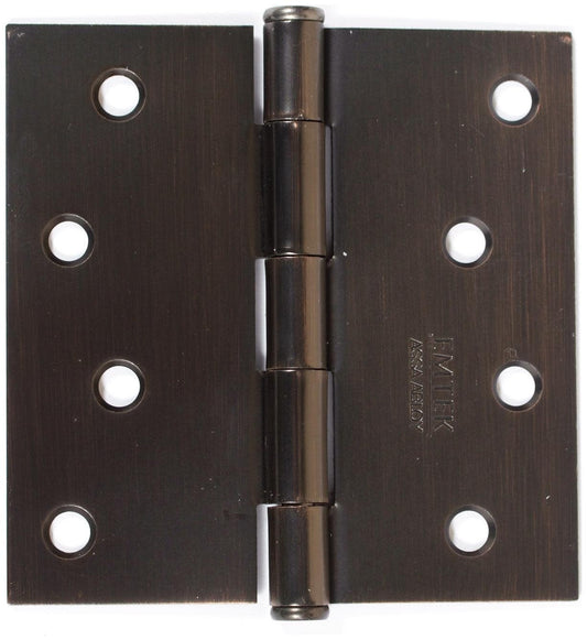 Emtek 9101410B 4x4" Square Corner Plain Bearing Mortise Hinge-Pair ORB