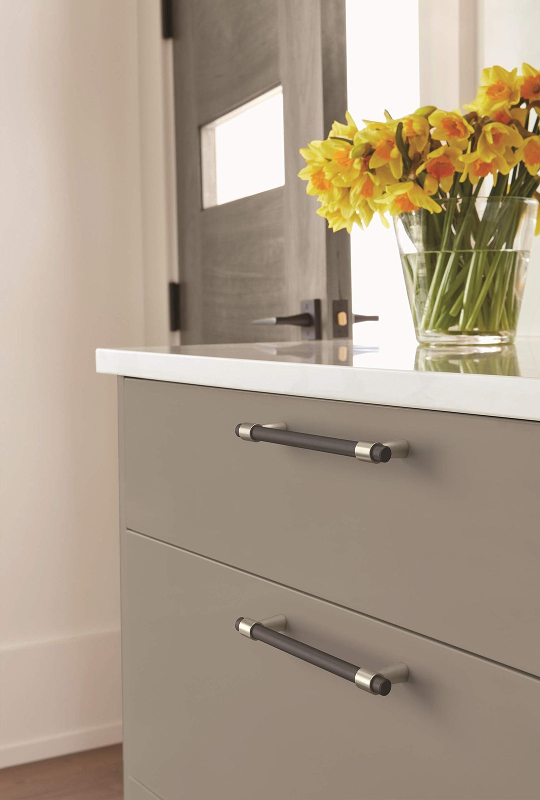 Amerock BP36859FBG10 Mergence Cabinet Pull Matte Black/Satin Nickel 5-1/16" C2C