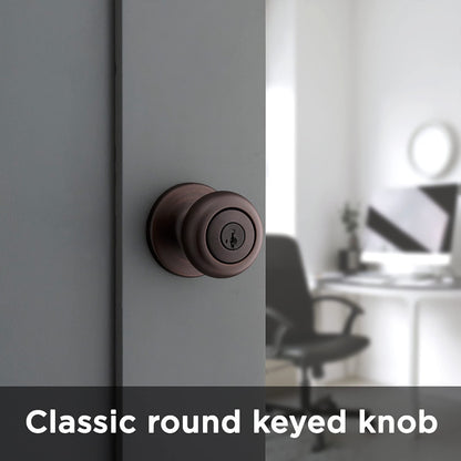 Kwikset 400CV-11P Cove Keyed Entry Knob Smartkey Security Venetian Bronze