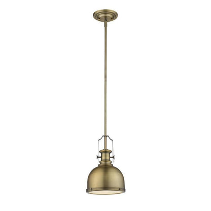 Z-Lite 725MP-HBR 1 Light Mini Pendant, Heritage Brass