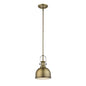 Z-Lite 725MP-HBR 1 Light Mini Pendant, Heritage Brass