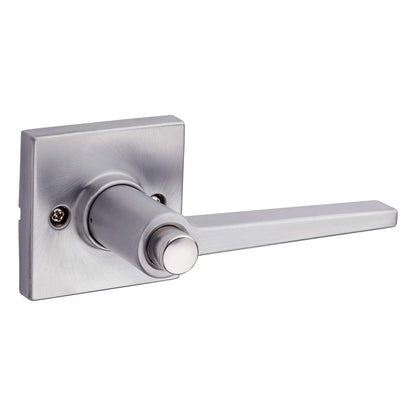 Kwikset Safe Lock Daylon Lever Square Rose Privacy Lock Satin Nickel