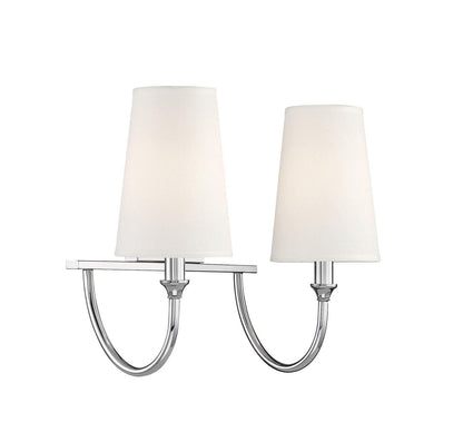 Savoy House 8-2542-2-109 White Fabric Bath Vanity Wall Light, 12" H x 15" W