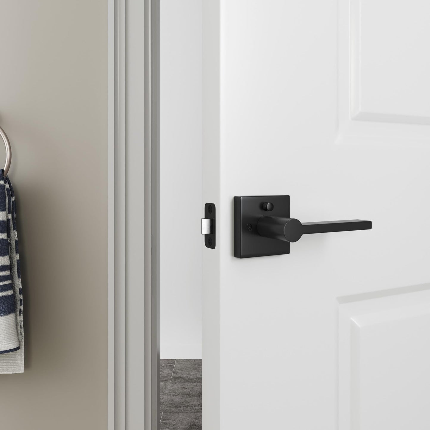 Miseno MLK3022 Lorton Flat Bar Privacy Door Lever Set - Oil Rubbed Bronze