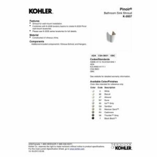 KOHLER Pinoir Shroud 2057-0