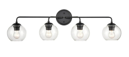 Millennium 9754-MB Transitional Four Light Vanity in Black Finish