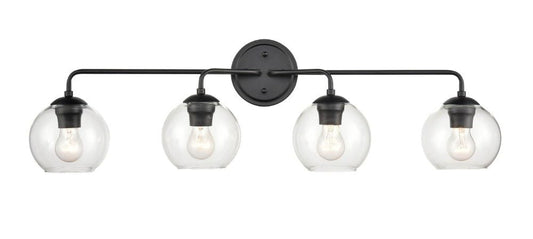 Millennium 9754-MB Transitional Four Light Vanity in Black Finish