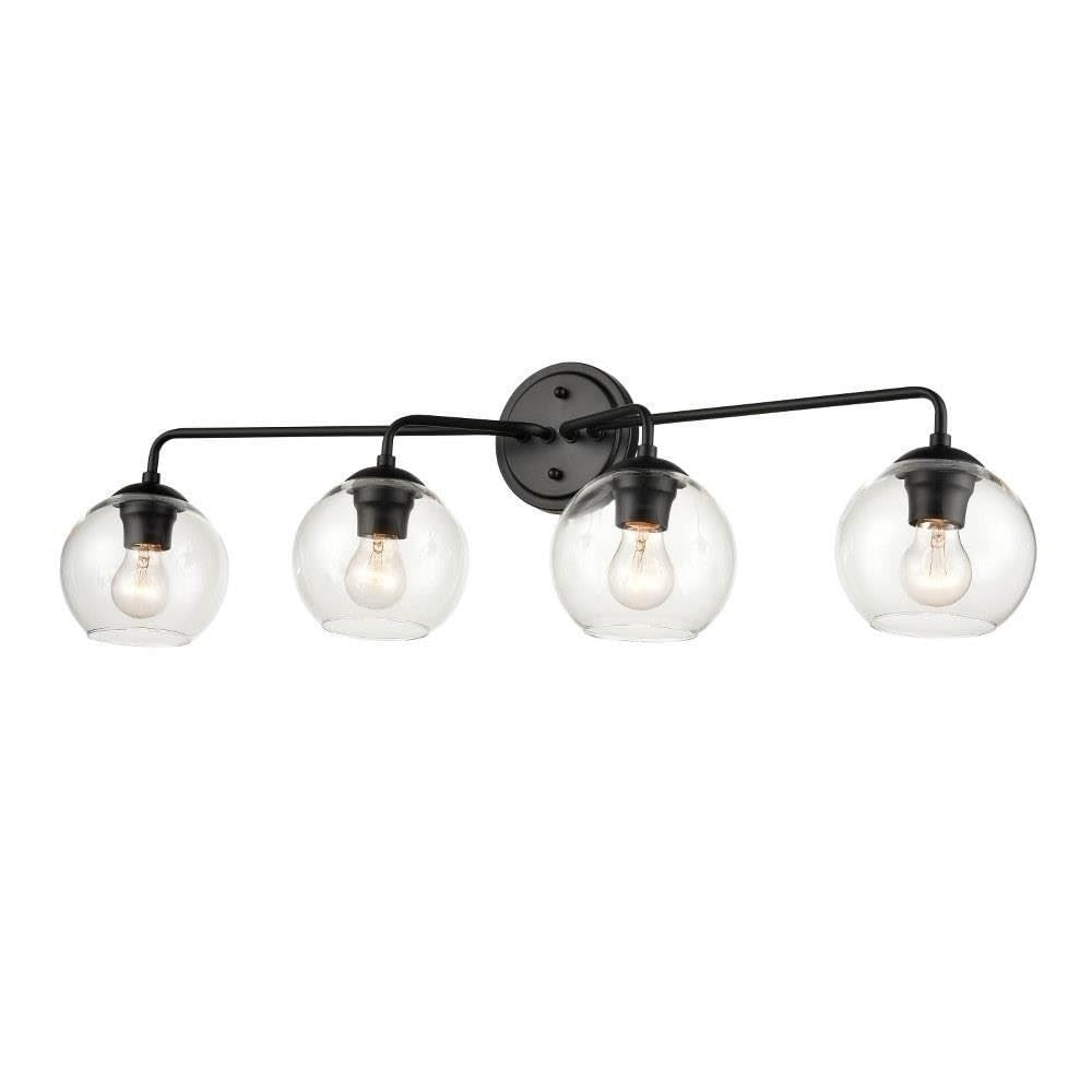Millennium 9754-MB Transitional Four Light Vanity in Black Finish