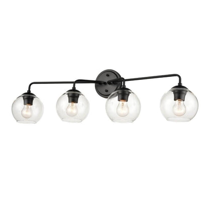Millennium 9754-MB Transitional Four Light Vanity in Black Finish