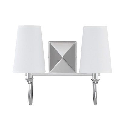 Savoy House 8-2542-2-109 White Fabric Bath Vanity Wall Light, 12" H x 15" W