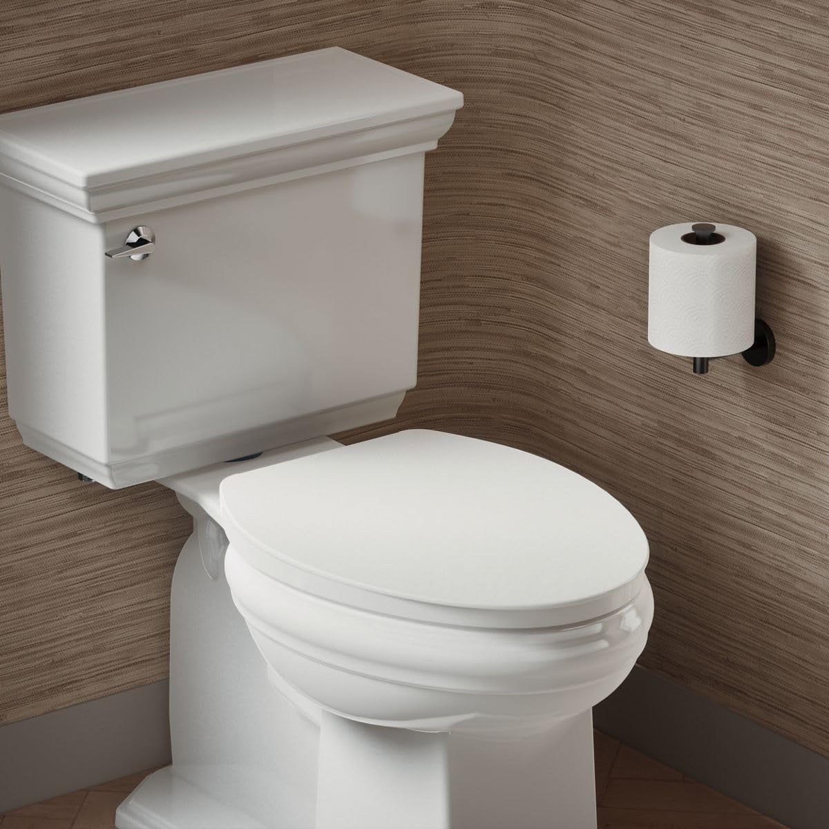 KOHLER K-26801-0 Impro ReadyLatch Quiet Close Elongated Toilet Seat, White