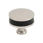 Signature Hardware 489565 Lazzara 1-1/2" Black Leather Mushroom Knob-SatinNickel