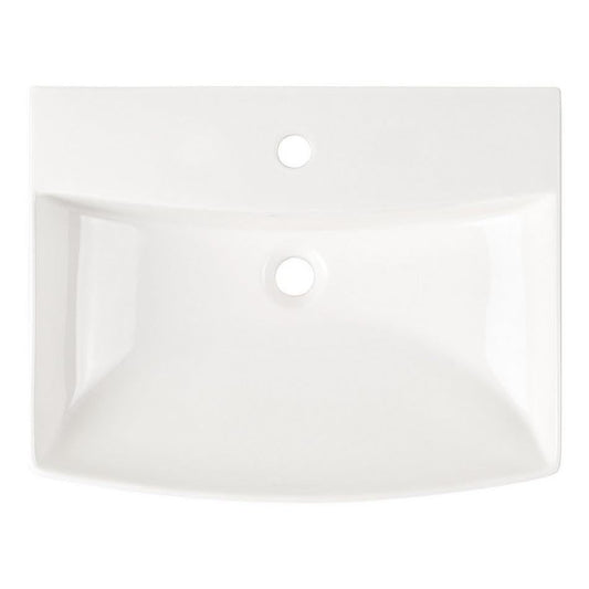 Signature Hardware 539973 Pentero 23" Fireclay Pedestal Sink Single Faucet Hole