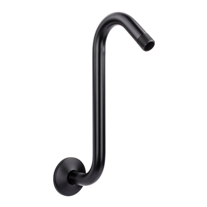 10.5 in. S-Shaped Stainless Steel Shower Head Extension Arm (Black Finish)