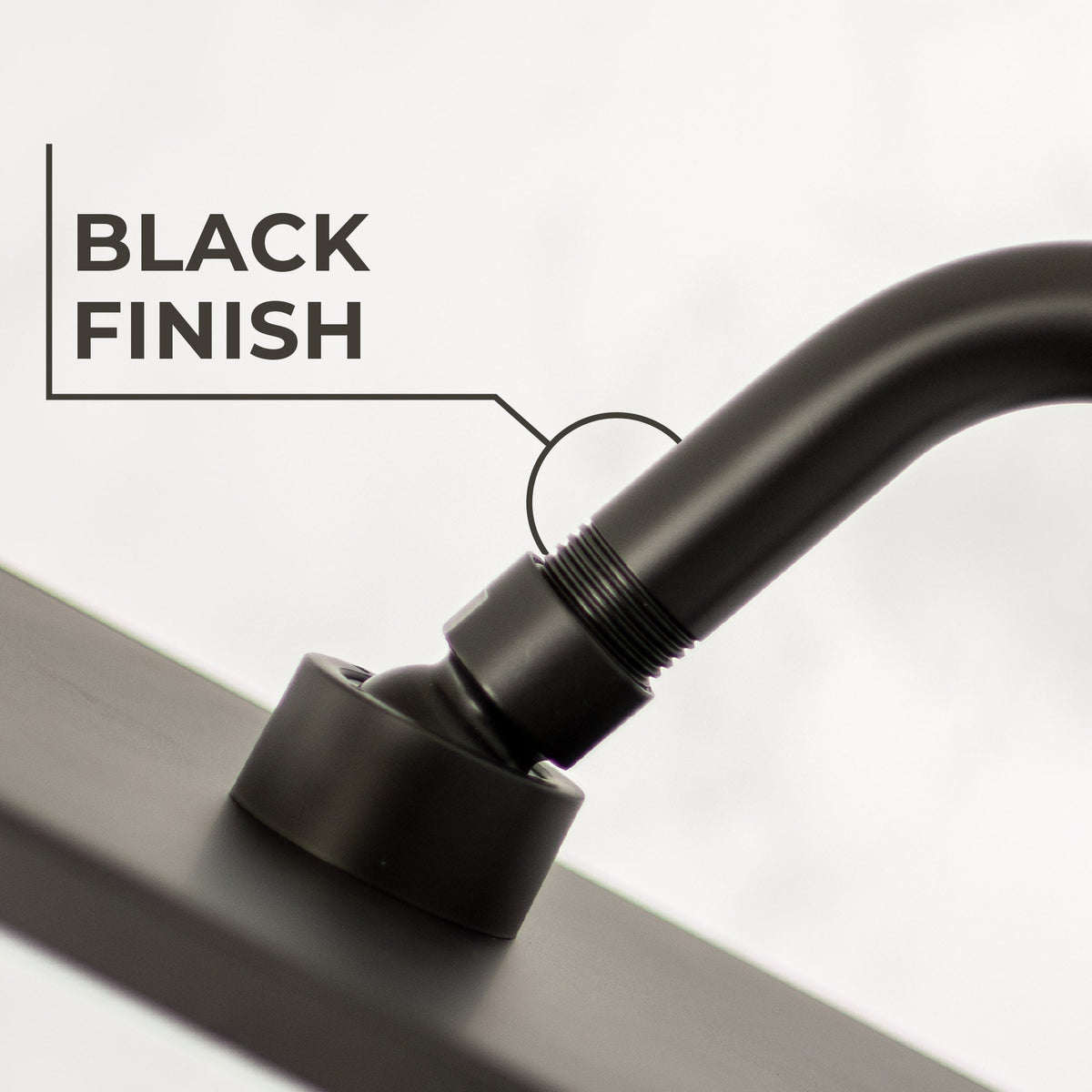 10.5 in. S-Shaped Stainless Steel Shower Head Extension Arm (Black Finish) - view 7
