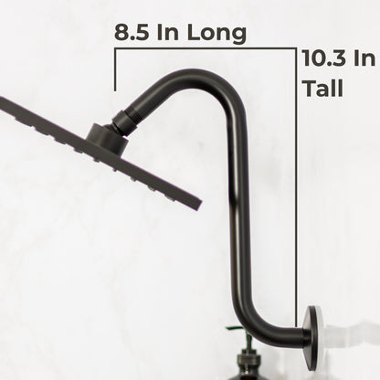 10.5 in. S-Shaped Stainless Steel Shower Head Extension Arm (Black Finish) - view 2