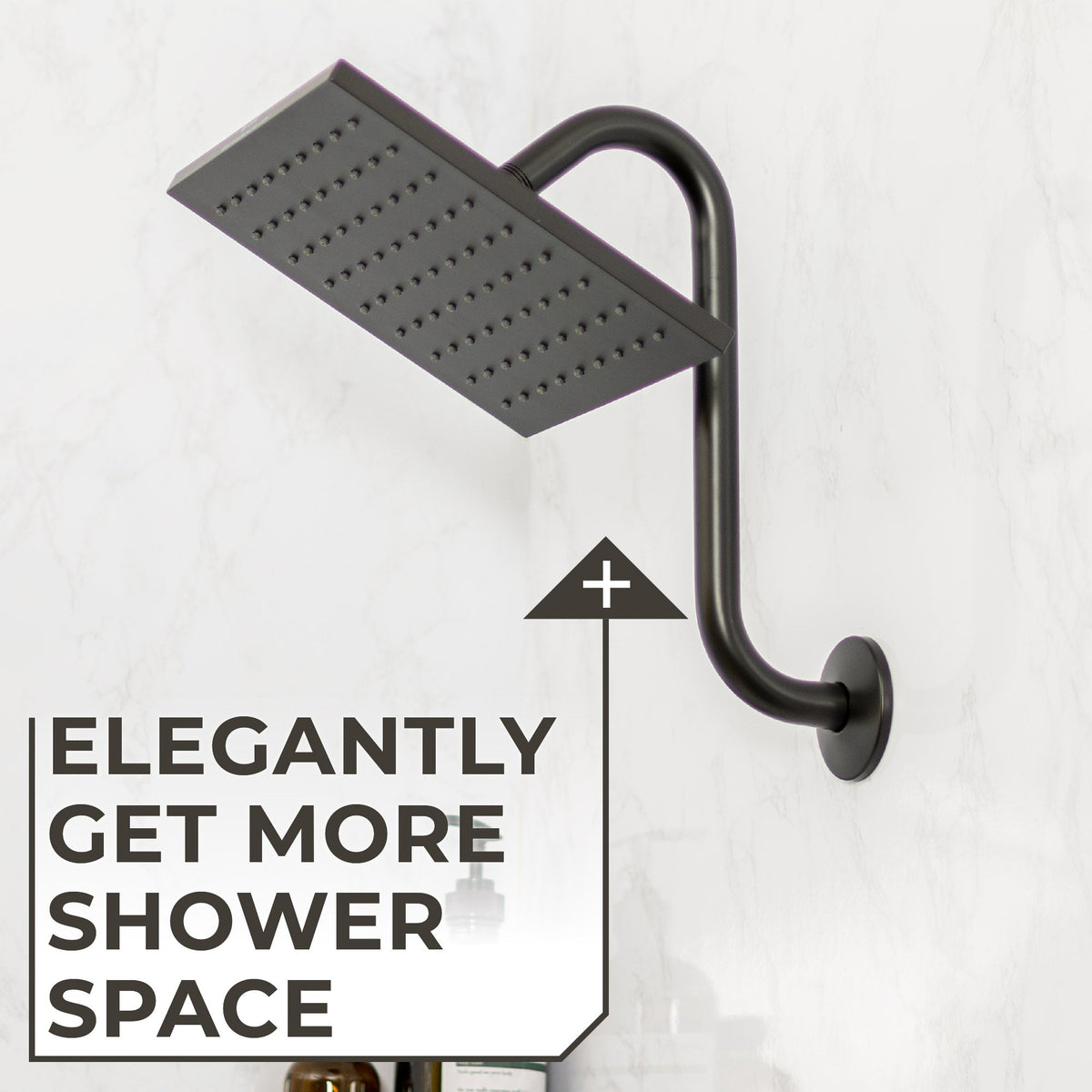 10.5 in. S-Shaped Stainless Steel Shower Head Extension Arm (Black Finish) - view 5