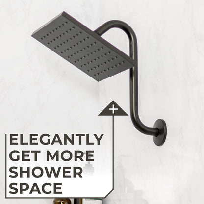 10.5 in. S-Shaped Stainless Steel Shower Head Extension Arm (Black Finish) - view 5