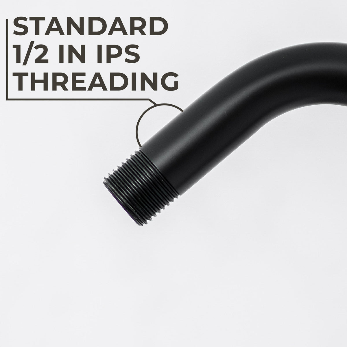 10.5 in. S-Shaped Stainless Steel Shower Head Extension Arm (Black Finish) - view 4