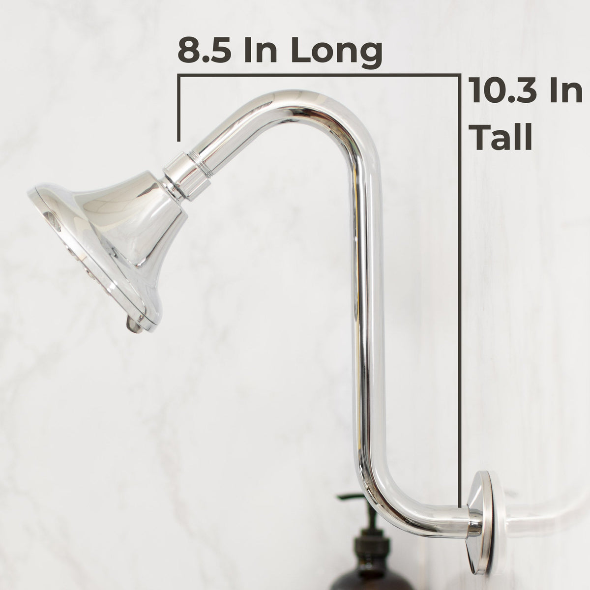 10.5 in. S-Shaped Stainless Steel Shower Head Extension Arm (Chrome Finish) - view 2