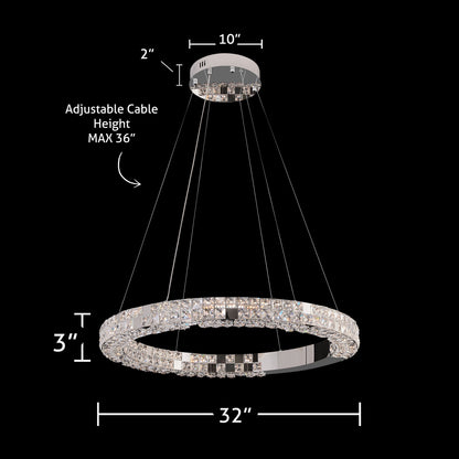 Modern Crystal LED Ring Chandelier - view 7