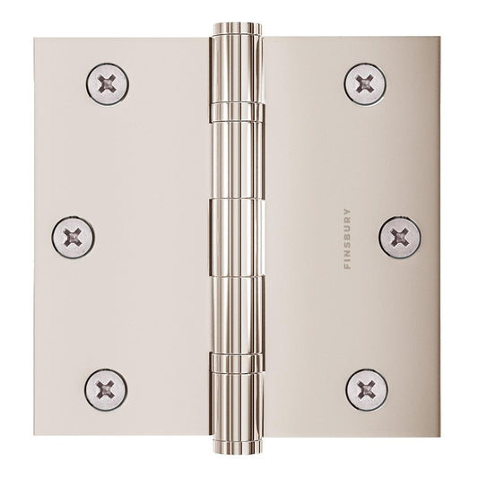3.5 x 3.5 Inch Solid Brass Ball Bearing Door Hinge - Polished Nickel