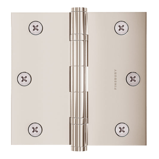 3x3 Inch Solid Brass Ball Bearing Door Hinge - Polished Nickel