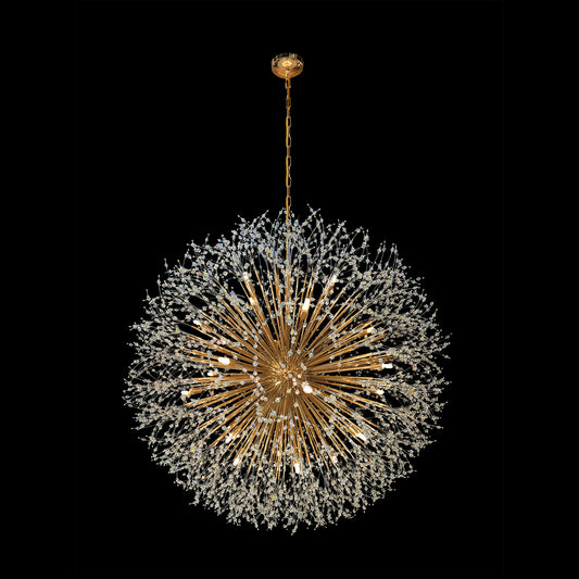 Luxe Starburst Gold Crystal Chandelier 47"