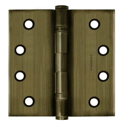 4.5 x 4.5 Inch Solid Brass Ball Bearing Door Hinge - Antique Brass - view 2