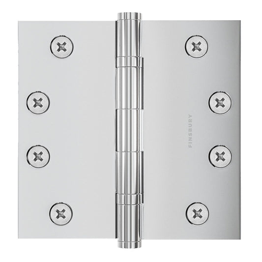 4.5 x 4.5 Inch Solid Brass Ball Bearing Door Hinge - Polished Chrome