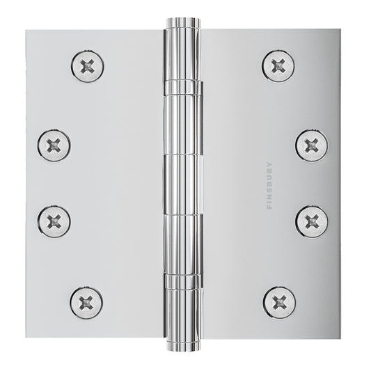 4x4 Inch Solid Brass Ball Bearing Door Hinge - Polished Chrome