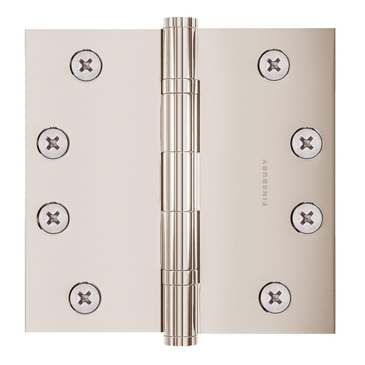 4x4 Inch Solid Brass Ball Bearing Door Hinge - Polished Nickel