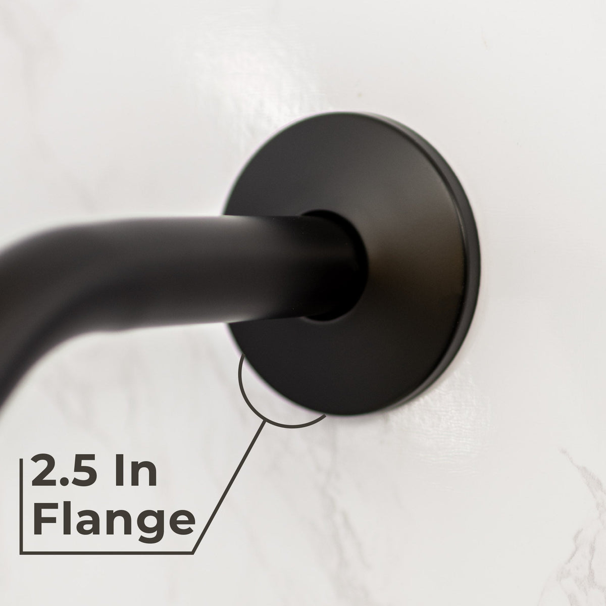 12 in. L-Shaped Shower Head Extension Arm (Black Finish) - view 3