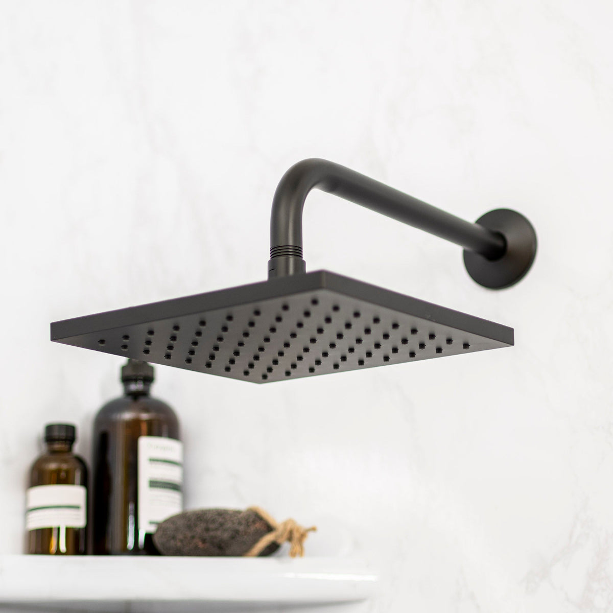 12 in. L-Shaped Shower Head Extension Arm (Black Finish) - view 5