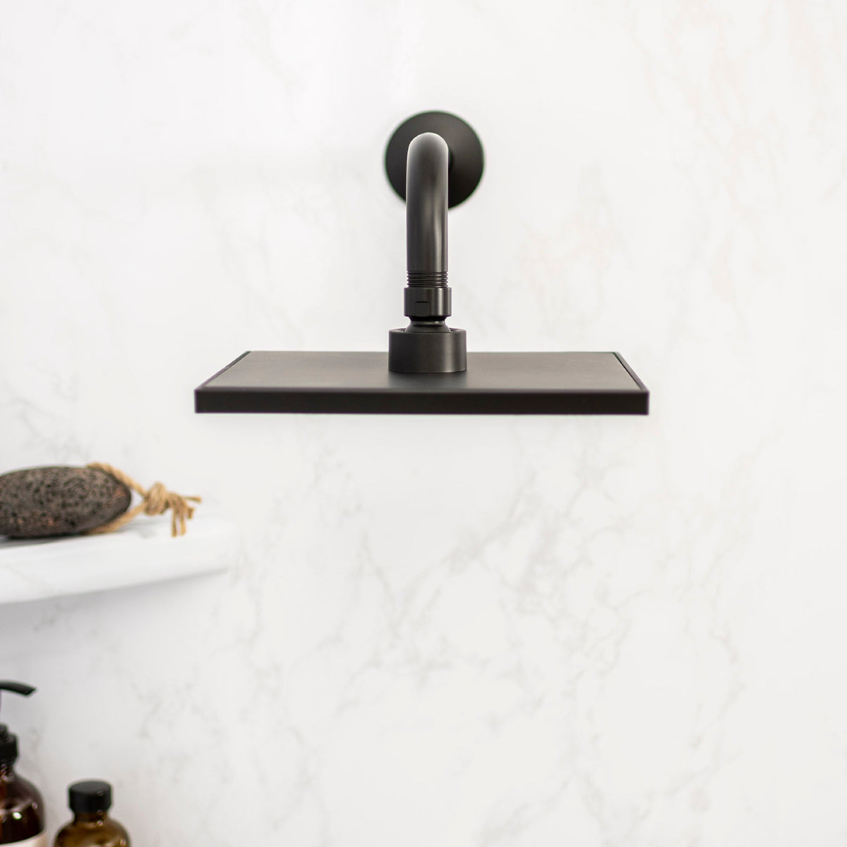 12 in. L-Shaped Shower Head Extension Arm (Black Finish) - view 8